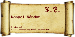 Wappel Nándor névjegykártya