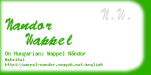 nandor wappel business card